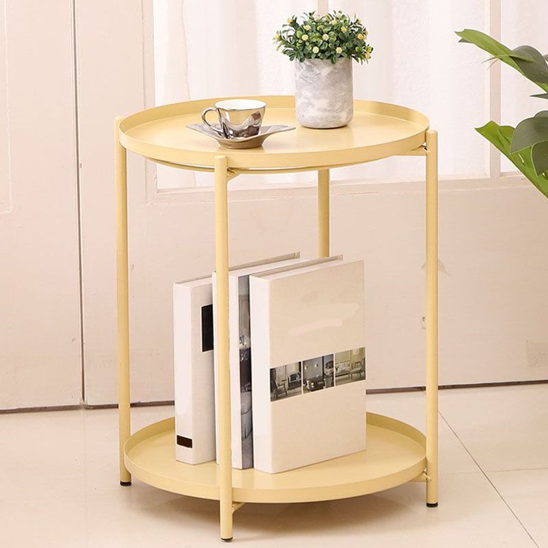 Medieval Modern Style Round Metal Table 4 Legs Base Side Table