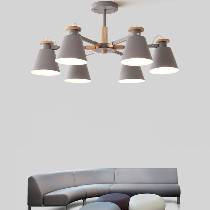 Lámpara de techo de metal de estilo colgante geométrico de múltiples luces