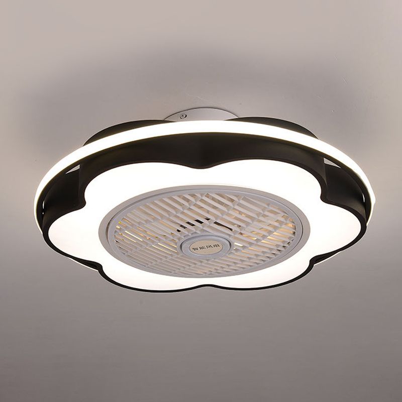 MODERNAL MOTALLISME MÉTALLIQUE DE 28 "LEDTHER LED PADIR LAMPE FAN PRODUCE FAN en noir / rose / bleu