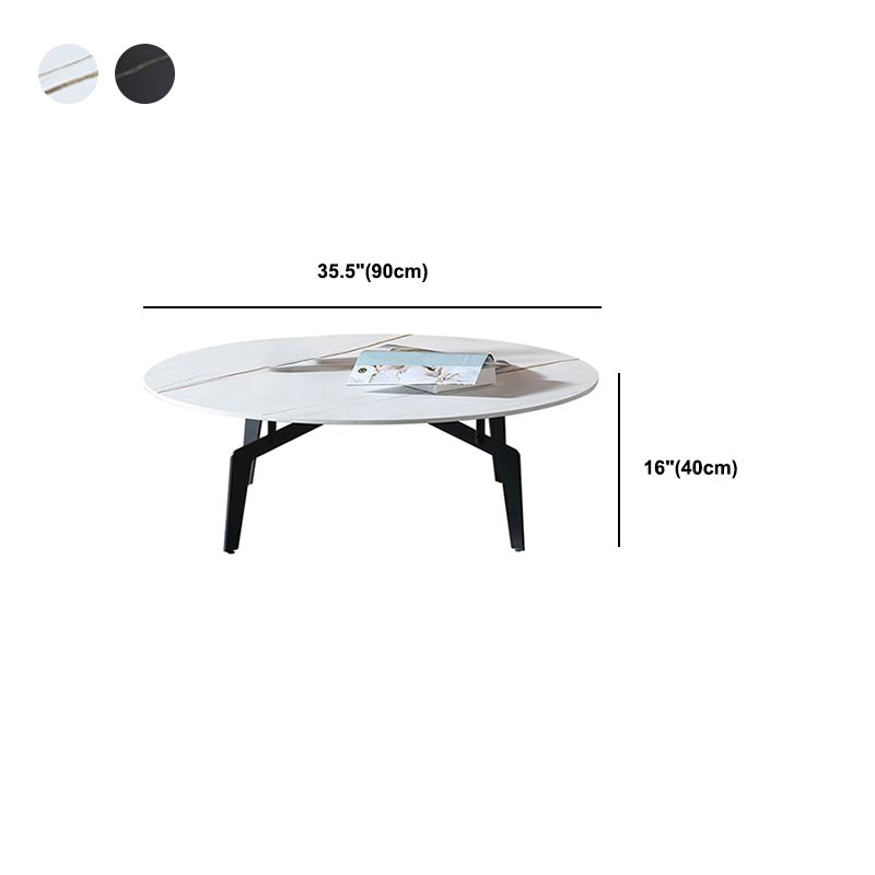 Glam Slate Coffee Cocktail Table Metal Black 4 Legs Cocktail Tabl