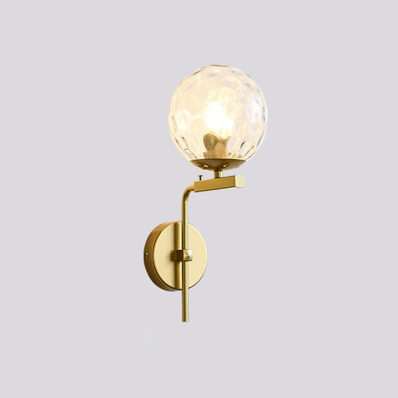 Modern Simple Round Shade Wall Sconce Metal 1 Approches légères en or finition
