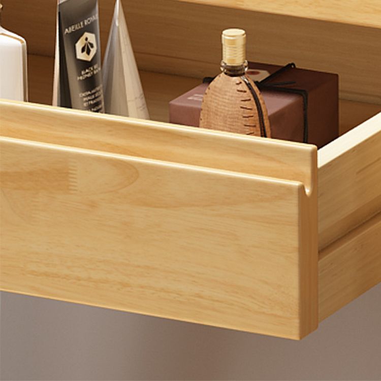 3-Drawer Bedroom Dressing Table Rubberwood Flip-Top Make-up Vanity