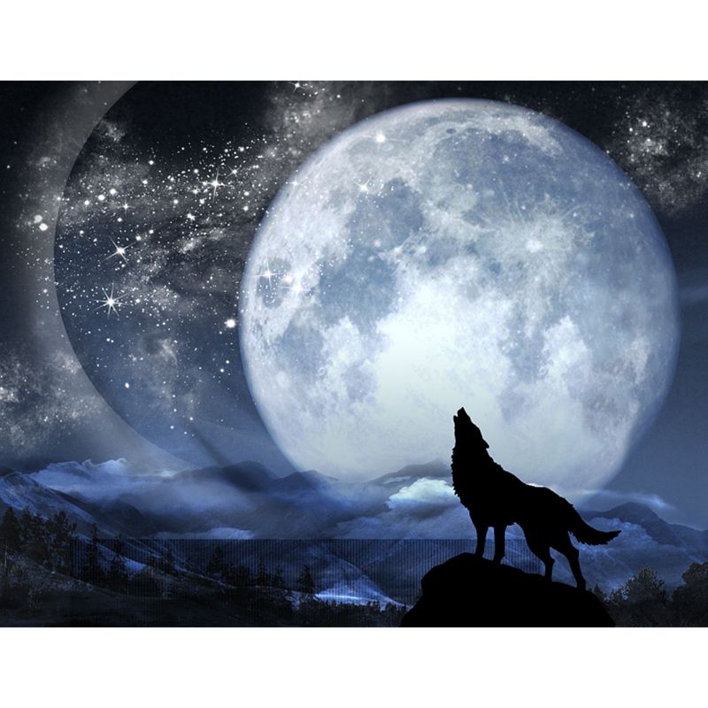 Contemporary Style Luna-Glob Mural Wallpaper Soft Color Outer Space Wall Covering