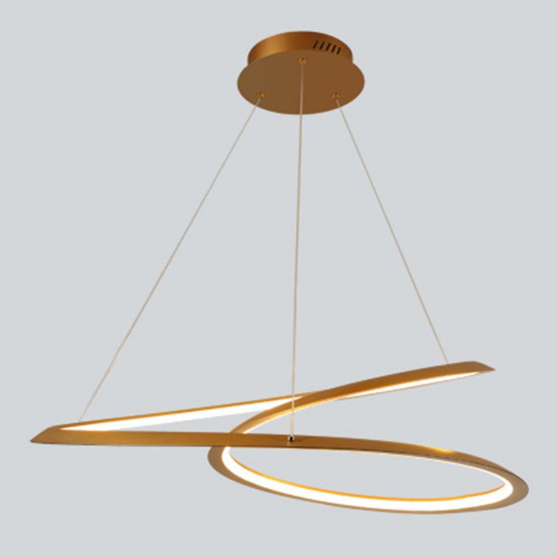 Modern LED Pendant Light Fixture Twisted Suspended Lighting Fixture with Acrylic Shade
