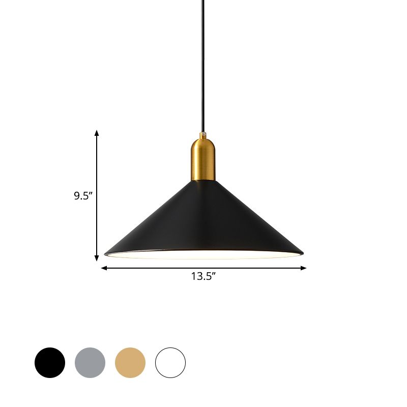 Metal Conical Drop Lamp Industrial 1 Head Dining Room Pendant Lighting Fixture