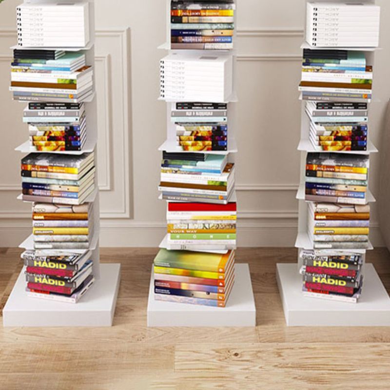 Contemporary 13.77" Wide Geometric Book Shelf Iron Home Bookcase