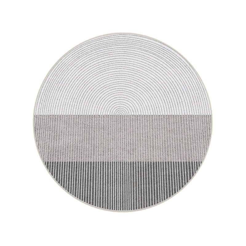 Beige Modern Area Rug Stripe Pattern Polyester Area Carpet Non-Slip Backing Rug for Living Room