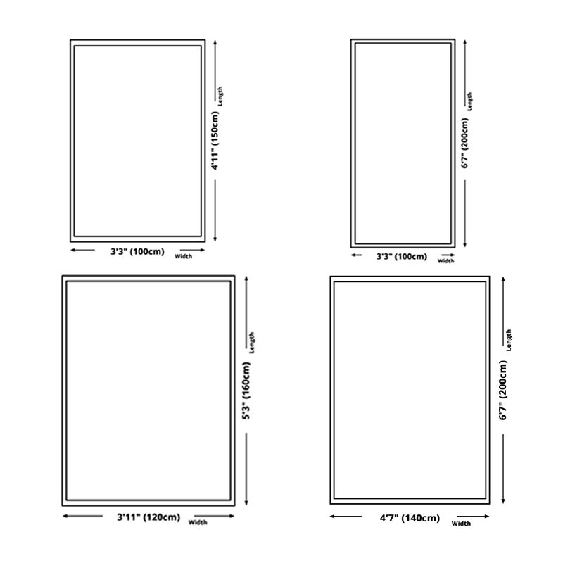 Modern Rug Plant Print Washable Carpet Polyester Stain Resistant Indoor Rug for Home Decor