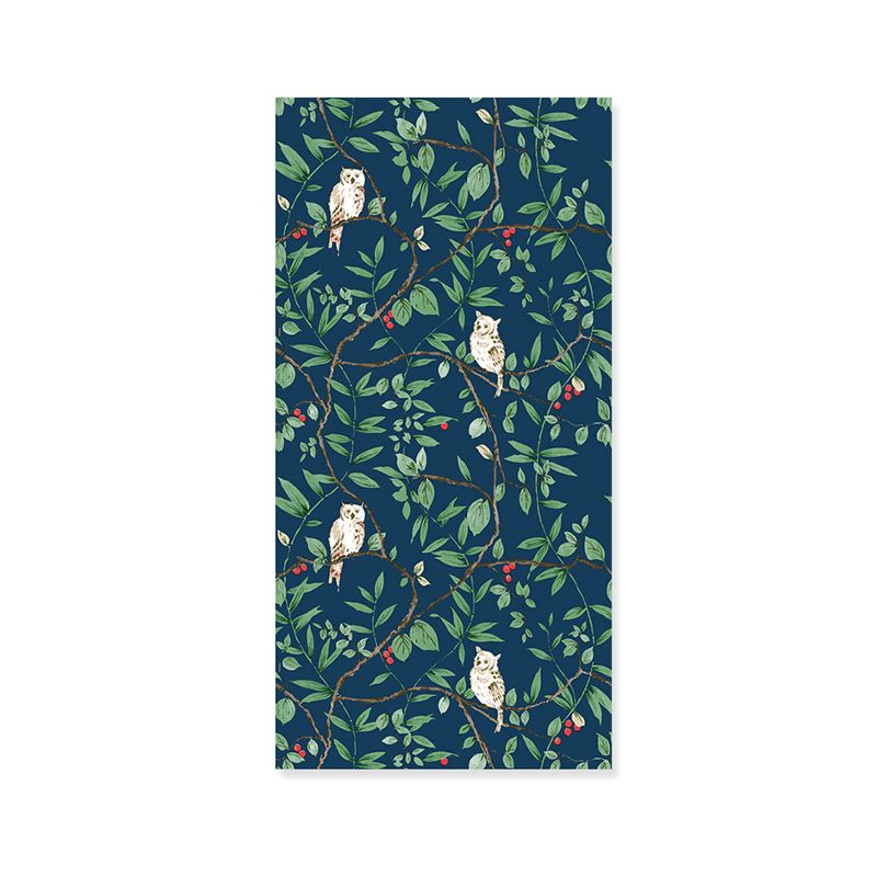 Leaves and Bird Wallpaper Garden Branch Wall Decor, Dark Color, 33'L x 20.5"W