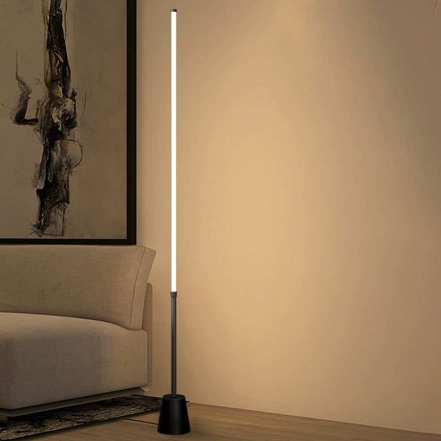 Linear Shape Metal Floor Lighting Contemporary Style Single Light Floor Lamp