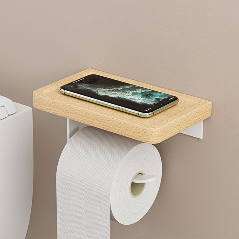 White Metal and Solid Wood Bathroom Accessories Hardware Set