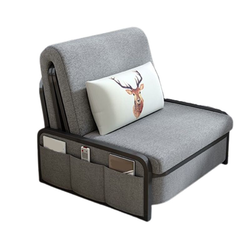 Linen Contemporary Armless Sofa Bed Foldable Convertible Sofa for Apartment, Washable