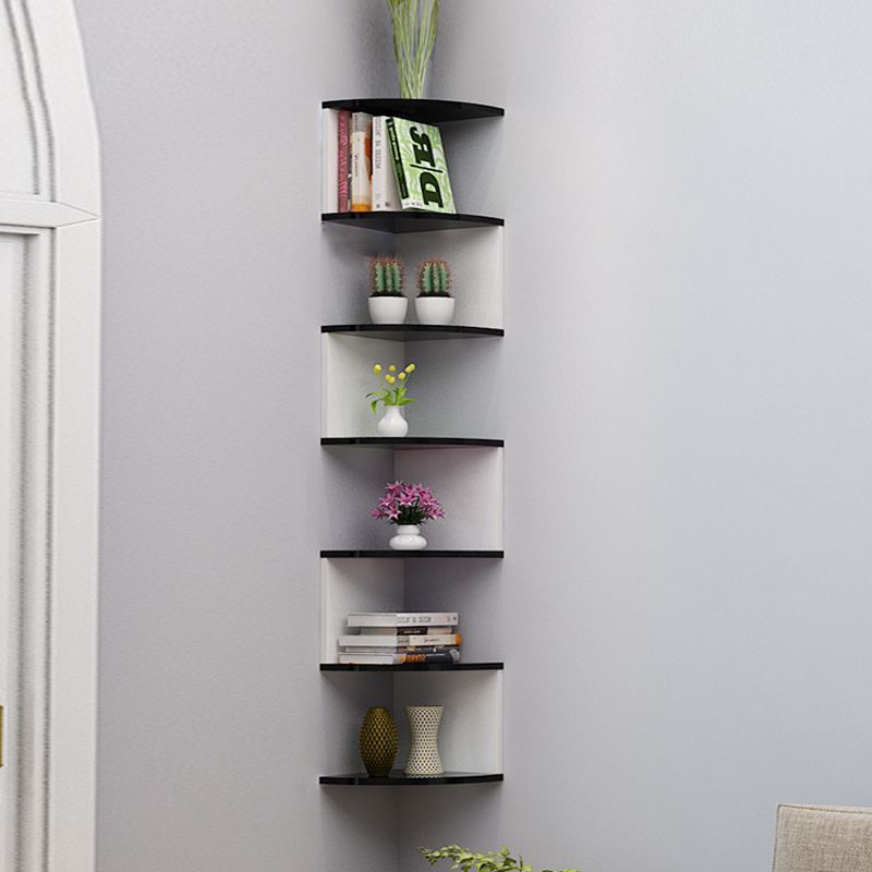 Contemporary Style Wall Mounted Bookcase Engineered Wood Bookshelf