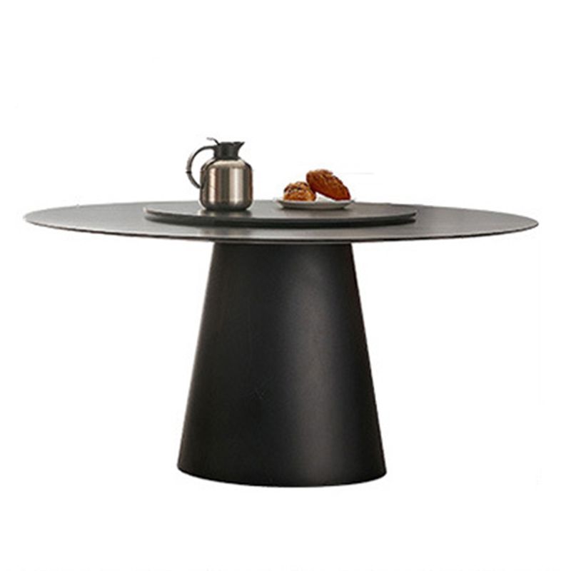 Contemporary Dining Round Table Sintered Stone Table with Metal Legs for Home Use