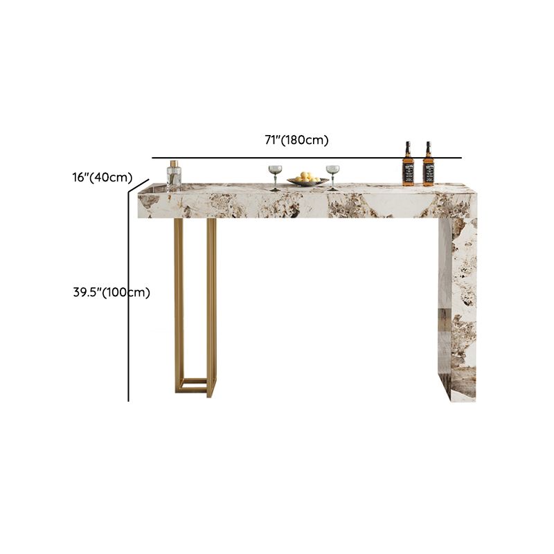 1/2/3 Pieces Glam Rectangle Sintered Stone Counter Table with High Stools
