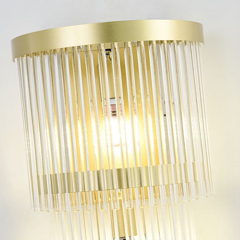 Crystal Geometric Shape Wall Light Modern Style 2-Lights Wall Light Sconce in Gold