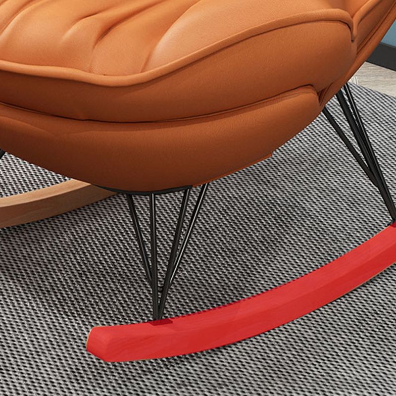 Contemporary Rocker Upholstered Tufted Cushions with Dark legs Glider