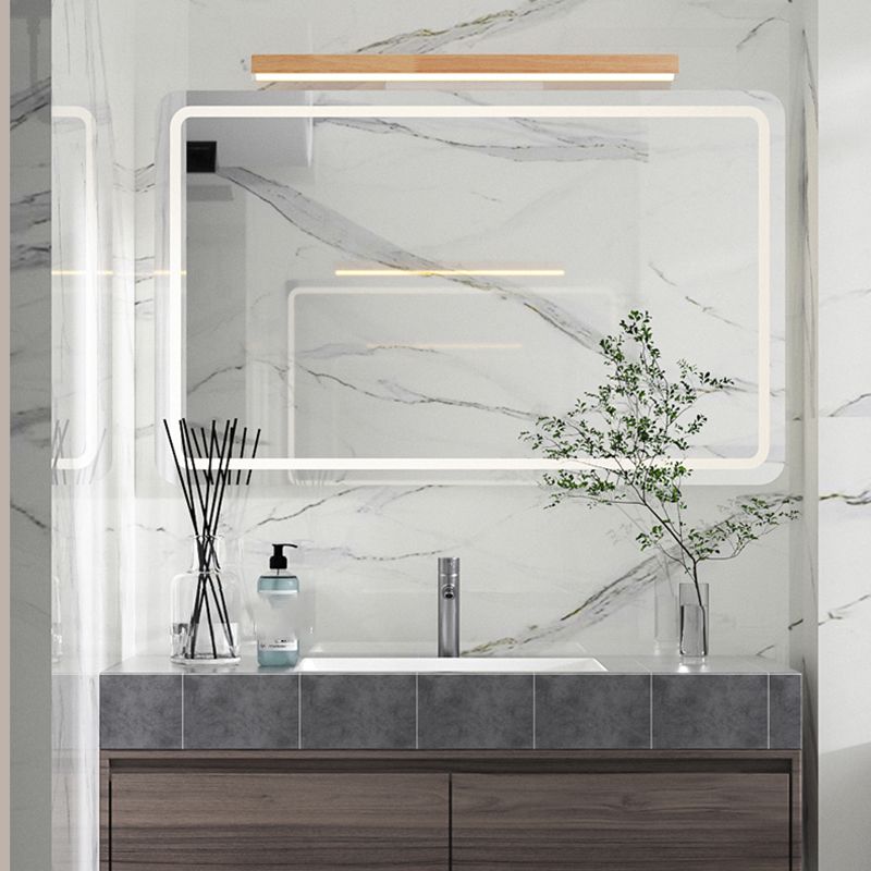 Linear Vanity Lighting Modern Style Wood 1 Light Vanity Wall Sconce