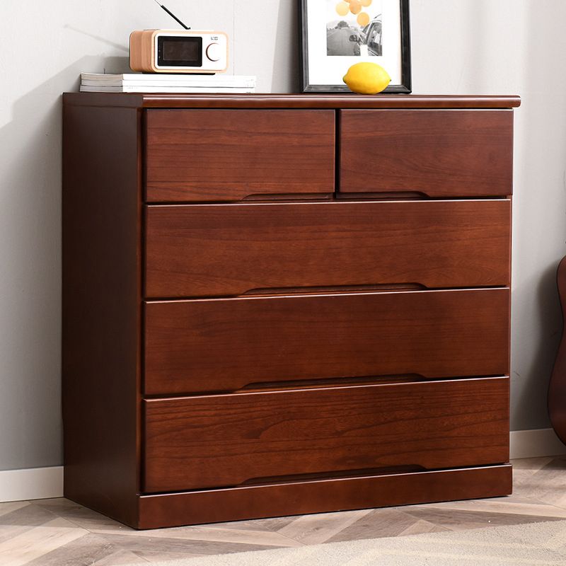 Modern Solid Wood Chest Bedside Storage Chest with Drawers and Doors