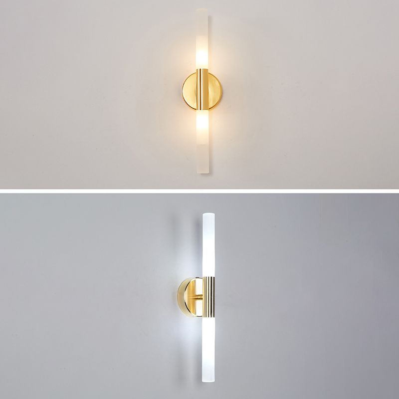 Simplicité moderne mural tubulaire éclairage en verre blanc lampe murale murale pour chambre à coucher