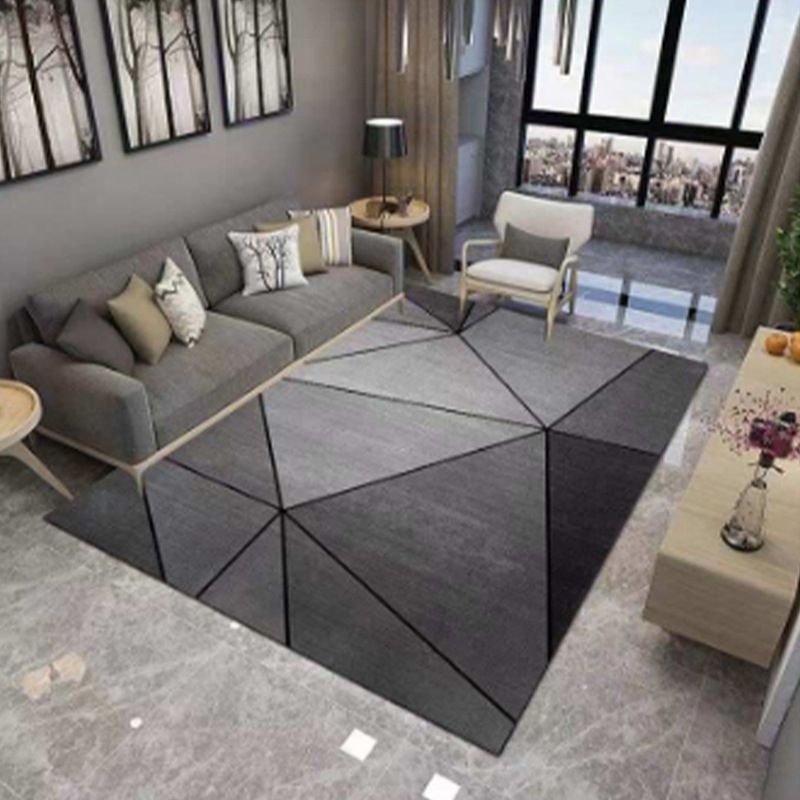 Modern Area Rug Bold Houndstooth Pattern Rug Polyester Stain Resistant Area Rug for Living Room