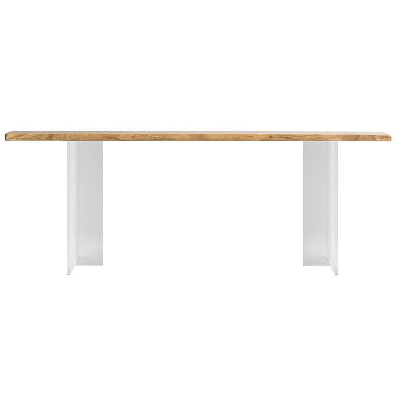 Rectangle Ash Solid Wood Bar Dining Table Double Pedestal Bar Table for Living Room