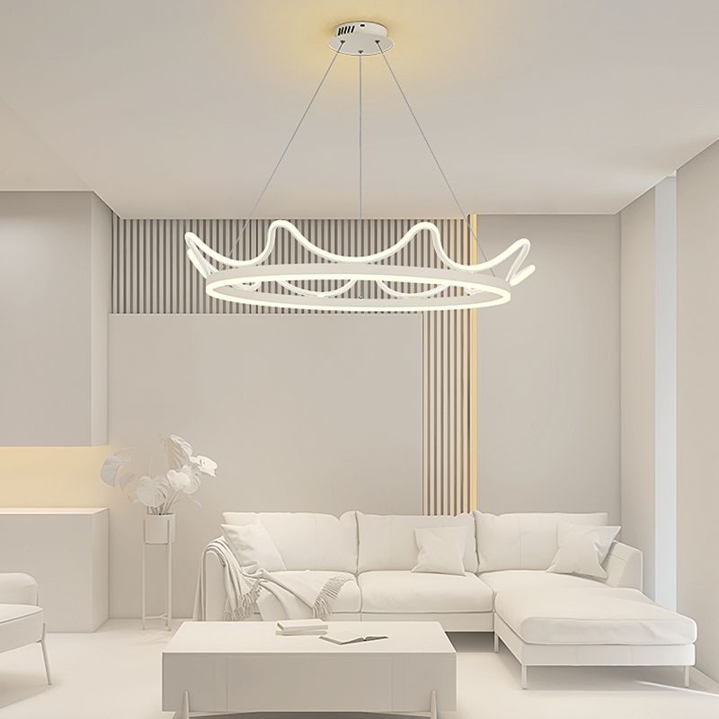 Contemporary Crown Chandelier Lights Metal 2 Light Chandelier Pendant Light