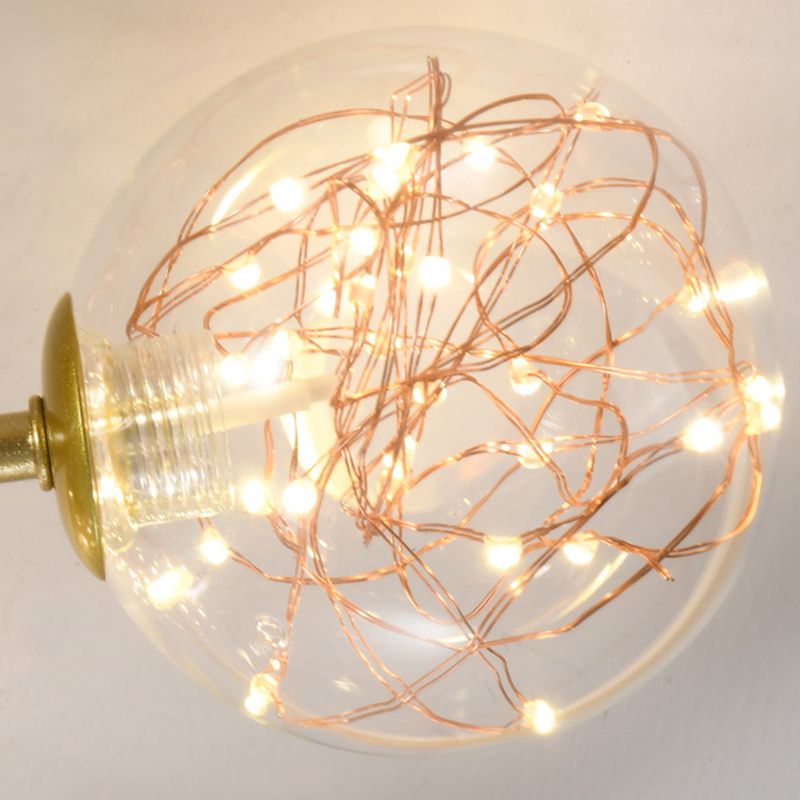 Modern Style Spherical Shape Ceiling Light Glass 3 Light Ceiling Light for Living Room