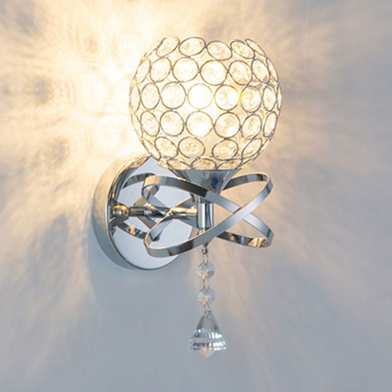 Modernist Wall Sconce Silver Wall Light Fixture for Living Room