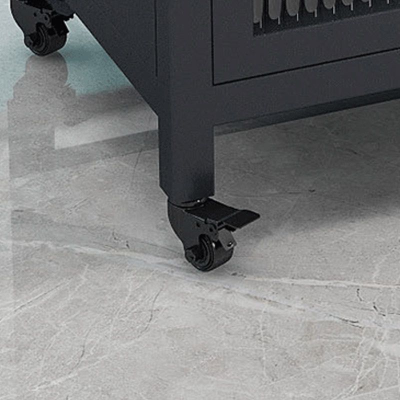 Dining Room Modern Prep Table Rectangular Kitchen Trolley with Storage Cabinet