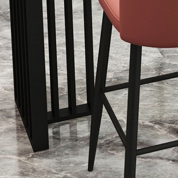 1/4 Pieces Industrial Black Bar Table Set Rectangle Bistro Set with Stone Top