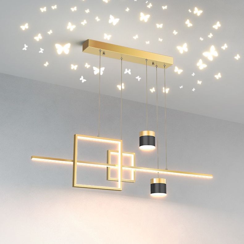 Modern Metal Island Light Geométrica 5 luces LED Island Colgante para comedor