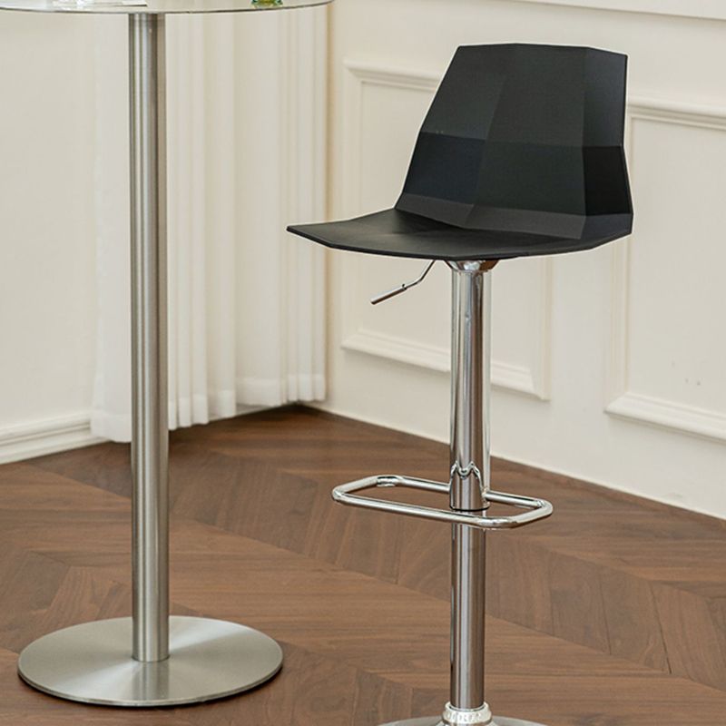 Contemporary Style Adjustable Plastic Bar Stool with Metal Legs