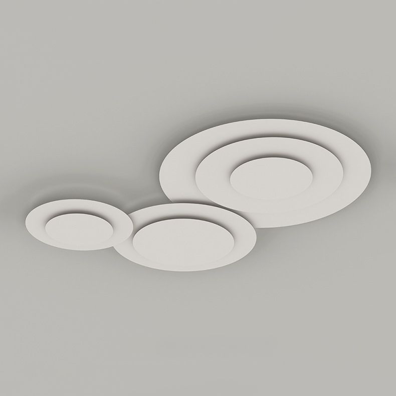 Plafonnier LED de forme circulaire acrylique moderne 3 lumières encastré pour chambre à coucher