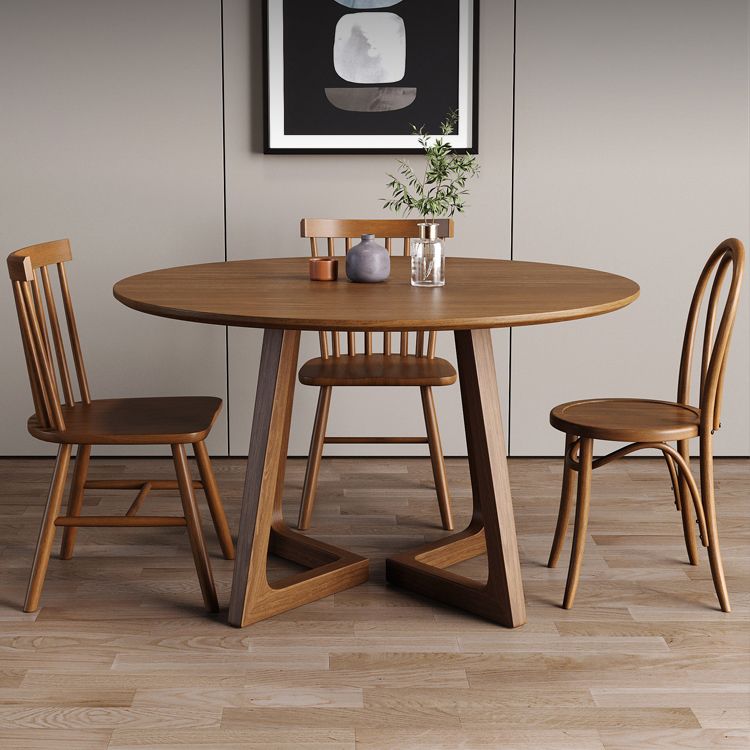Dining Room Dinner Table Round Wood Top Kitchen Dining Table