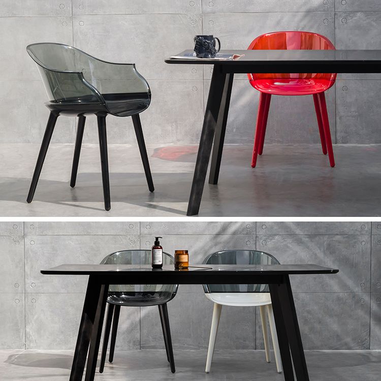 Contemporary Plastic Indoor-Outdoor Chair of 23'' Wide Dining Arm Chair