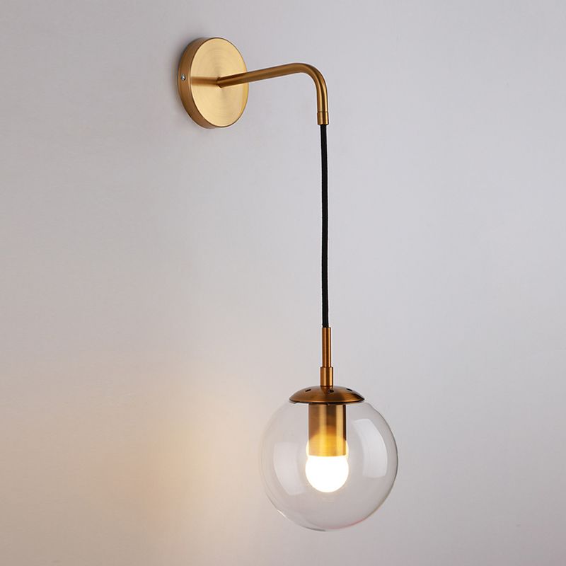 Modern Wall Lamp Household Wall Mount Lighting in Glass Ball Shade for Sitting Room