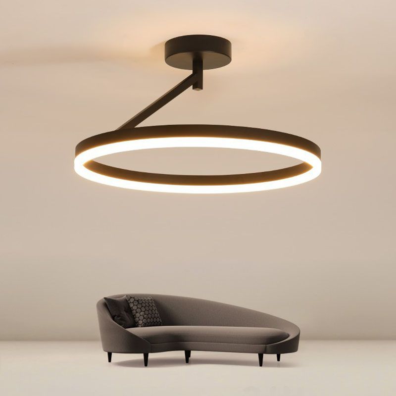 Acryl semi-inbouw verlichtingsarmaturen ovale ring moderne eenvoud slaapkamer plafond inbouwlampen