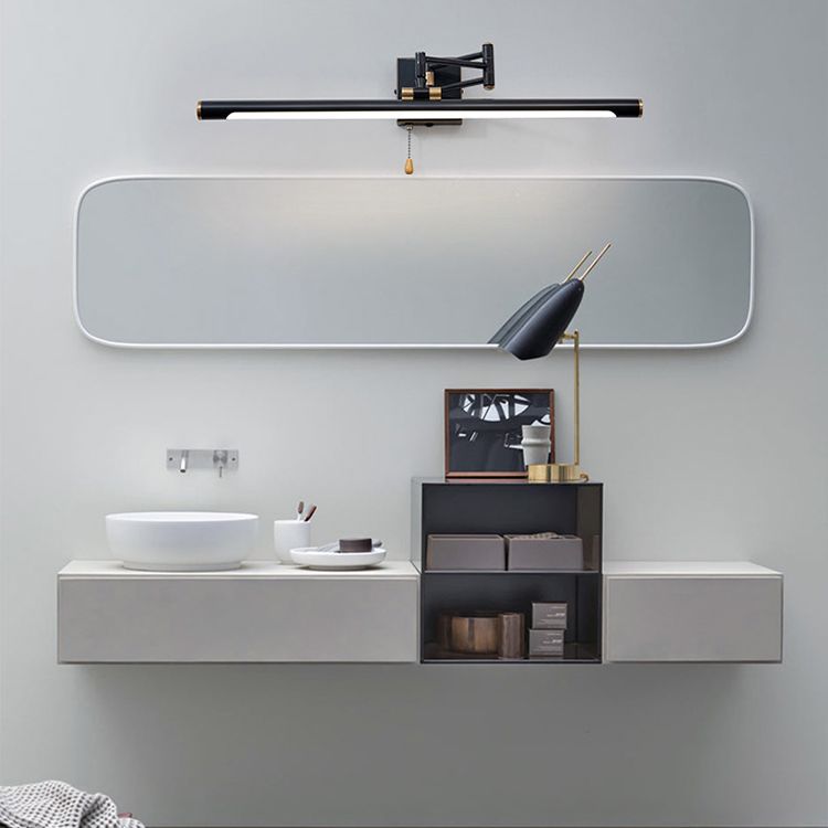 Modern Minimalist Style Cylindrical Wall Mounted Vanity Lights Copper Vanity Lighting for Bathroom