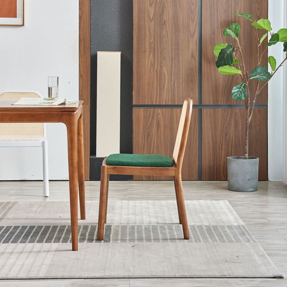 Traditional Upholstered Dining Side Chair Solid Wood Side Chair