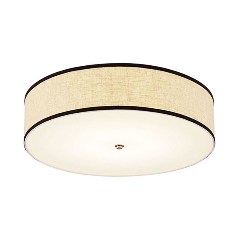 Drum Ceiling Mounted Light Simple Fabric 16"/19.5"/23.5" Dia LED White Flush Mount Lamp