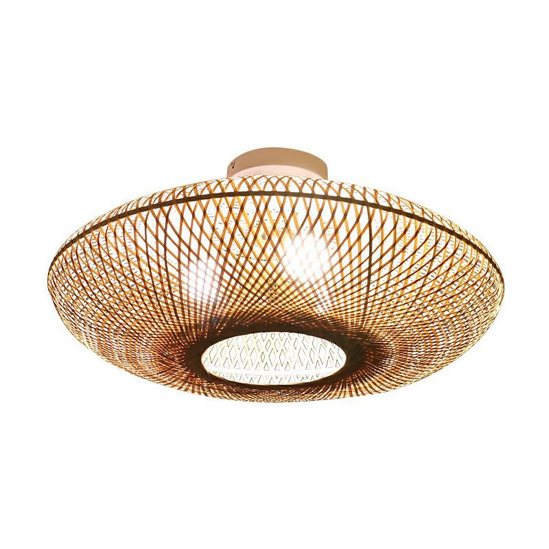 Lanterne en bambou encastré, éclairage minimaliste, 3 ampoules, en bois, pour chambre à coucher