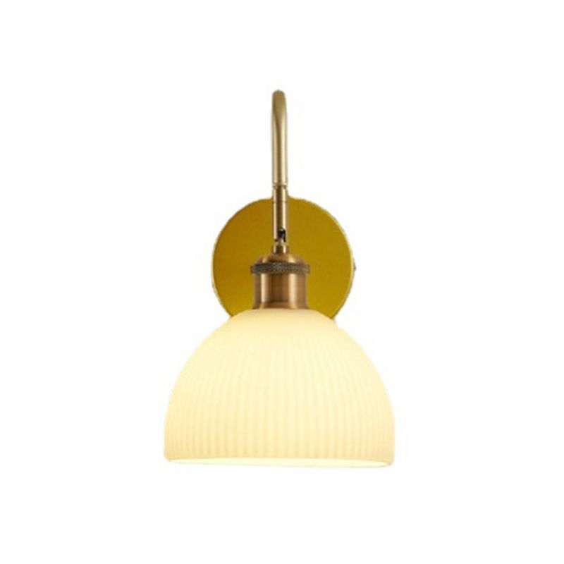 1-Light Wall Lamp Modern Wall Mount Lamp with Glass Shade for Bedroom