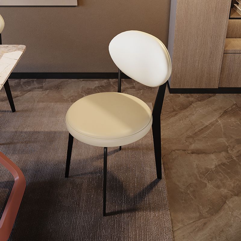 Modern Simple Side Chair Upholstered Kitchen Dining Chair with Metal Base
