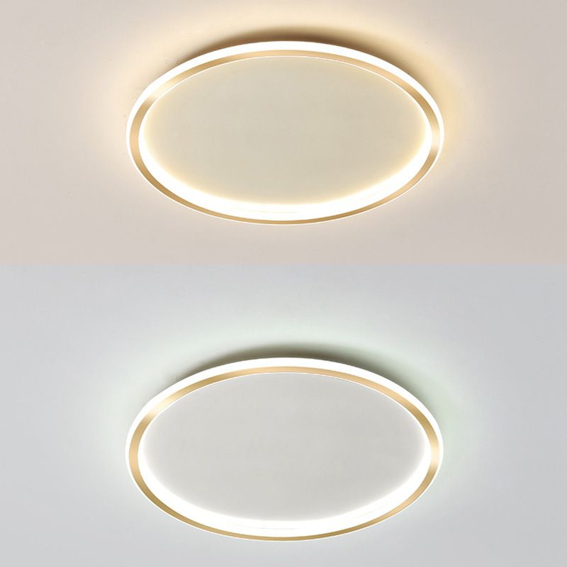 Goldfarbene LED-Deckenleuchte mit Schleifen, einfache, prägnante Acryl-Unterputzbeleuchtung für die Veranda im Flur