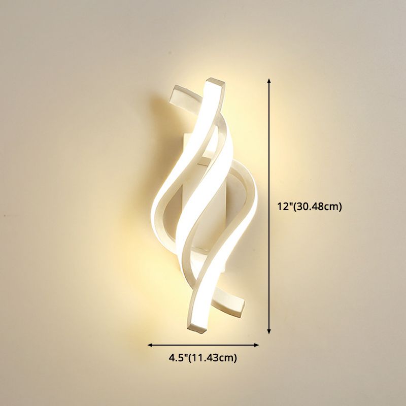 LED Minimalist Wall Sconce Light Creative Twist Shape Wall Light for Bedside
