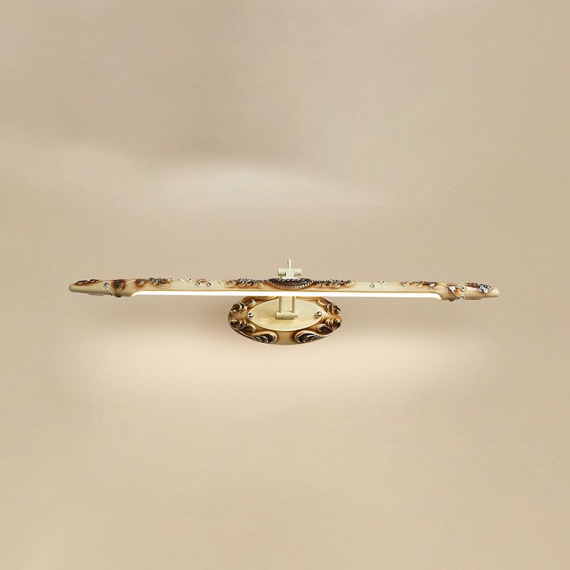 Bar Shaped Vanity Mirror Lamp Traditional Resin Bathroom LED Wall Light