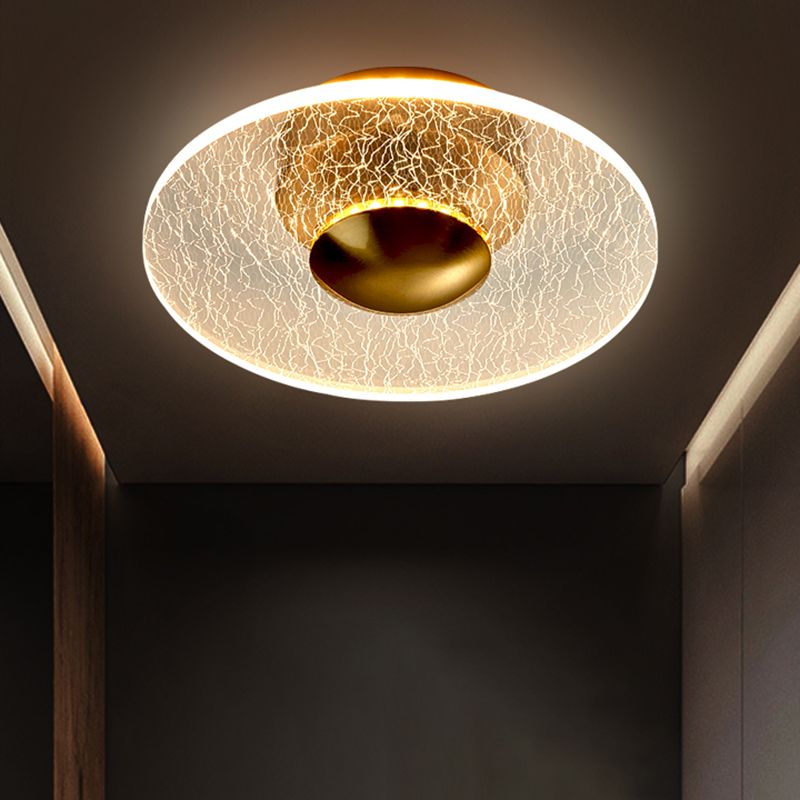 Acryl Disc Semi Flush Mount Lamp Postmodern helder LED -plafondlicht voor de gang