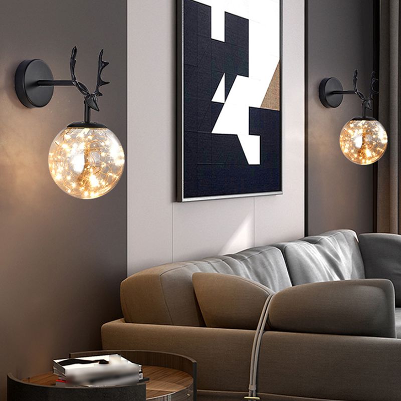 Glaskugelform Wand Licht moderne 1-Licht-Wandmontageleuchte