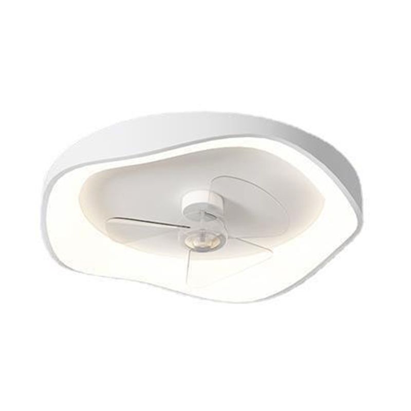 Contemporary 3-Blade Ceiling Fan White LED Fan with Light for Home